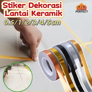 PERFECT 0.5/1/2/3/4/5cm×50M Roll Golden Seam Ceramic Tile Sticker Roll Gulungan Stiker Pembatas Keramik Stiker Ubin Keramik Jahitan Emas Yang Indah Lantai Hiasan Dinding DIY Wardrobe Decorative Strip Water Proof Wall Tile Tiker Dekorasi Lantai Keramik