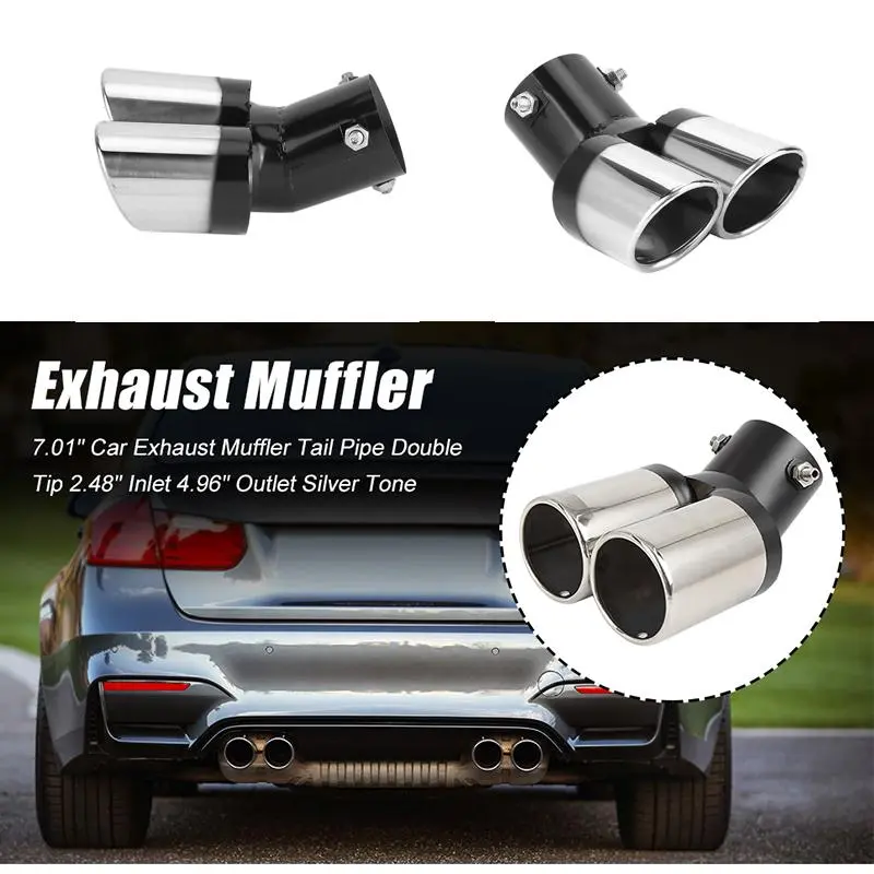 Tail Pipe 63Mm / 2.5In Stainless Steel Car Dual Exhaust Tip Tail Pipe Car Accessory