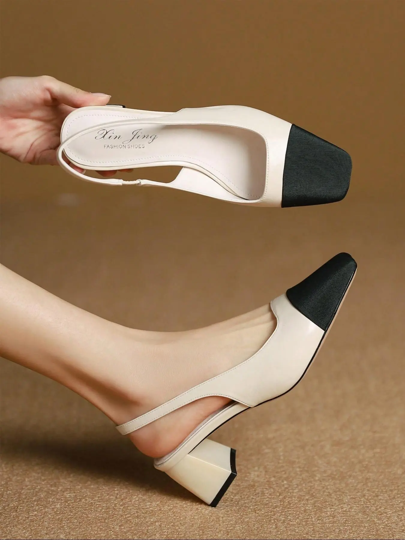 Women's Fashionable Plain Color Square Toe Slide Sandals, Elegant Temperament High Heel Sandals for Daily Wear, Lightweight Breathable Comfortable Shoes for Women & Girls, Summer