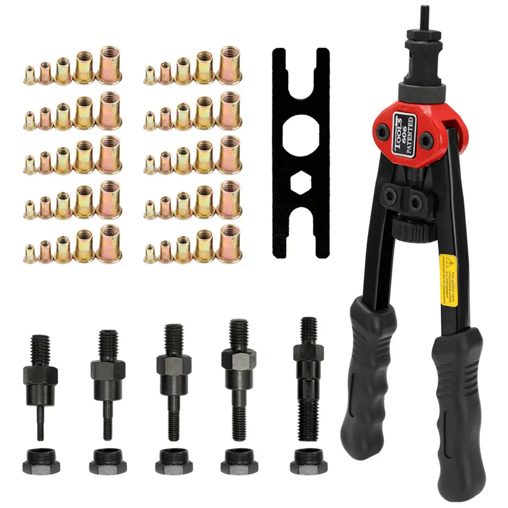 12in Labor-saving Hand Riveter BT-606 Double Insert Manual Rivet Machine Riveting Tools with Nuts
