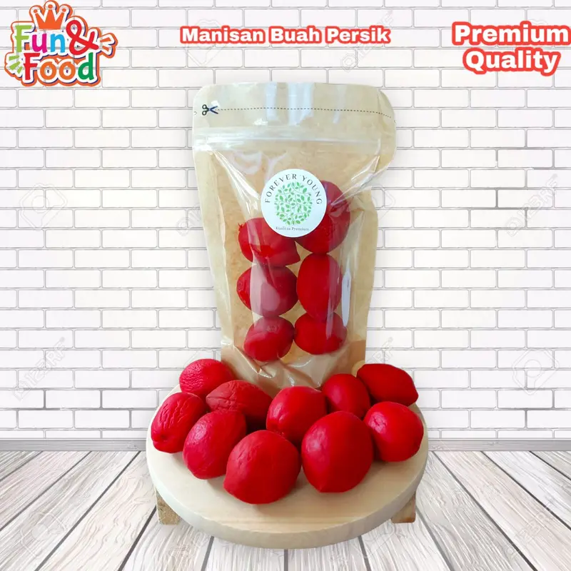 Superfood - Manisan Buah Persik Merah Impor Red Crunchy Peach Kualitas Premium 0
