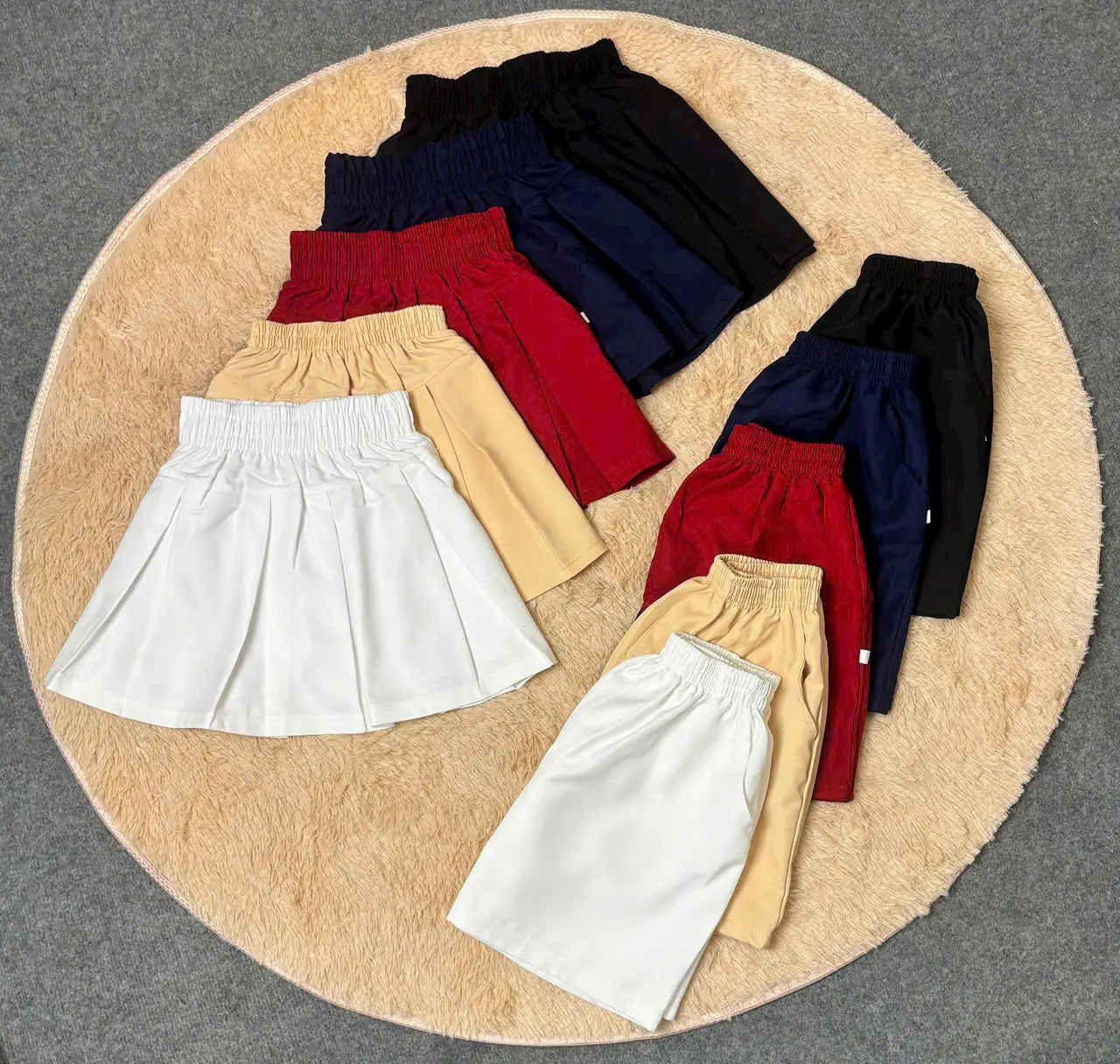 [ Xả Kho] Chân Váy + Quần Short Trắng, Đỏ Đô, Xanh Đen, Đen -Chân Váy Xếp Ly - Chân Váy Trắng Xòe Đủ Màu Đủ Size, Đồng Phục Mầm Non, Chân Váy Múa