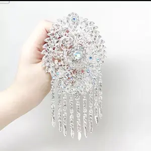 Bros wanita kebaya jumbo silver dan Goal  / bros muslim jurai permata full model mewah Elegan banyak dicari Aksesoris Clips