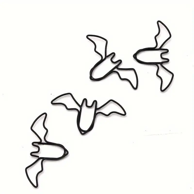 Bat Shaped Paper Clip (20pcs), Metal Bookmark Binder Clip, Document Organizer, File Holder Accessories for School and Home Use 5