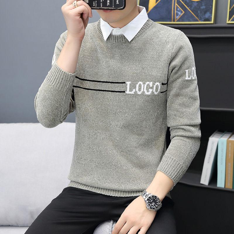 Product Introduction of Áo Len Dệt Kim, Giả Hai Lớp, Dành Cho Nam Giới, Dệt Kim Dày, Sợi Dày, Áo Sơ Mi Lớp Cơ Sở Thường Ngày Cổ Áo Len, Chất Liệu Chenille, Thích Hợp Cho Mùa Thu Và Mùa Đông 1
