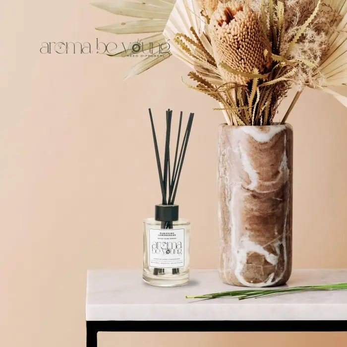 Purifying Lemongrass Reed Diffuser Aromatherapy Premium 30ml | Aroma Be Young Pengharum Ruangan Aromaterapi Wangi Tahan Lama Mewah Pewangi Kamar Dekorasi Rumah Hampers Gift Scent Diffuser Harum Wangi Aroma Sereh Segar Serai Lemon Grass Kado 6
