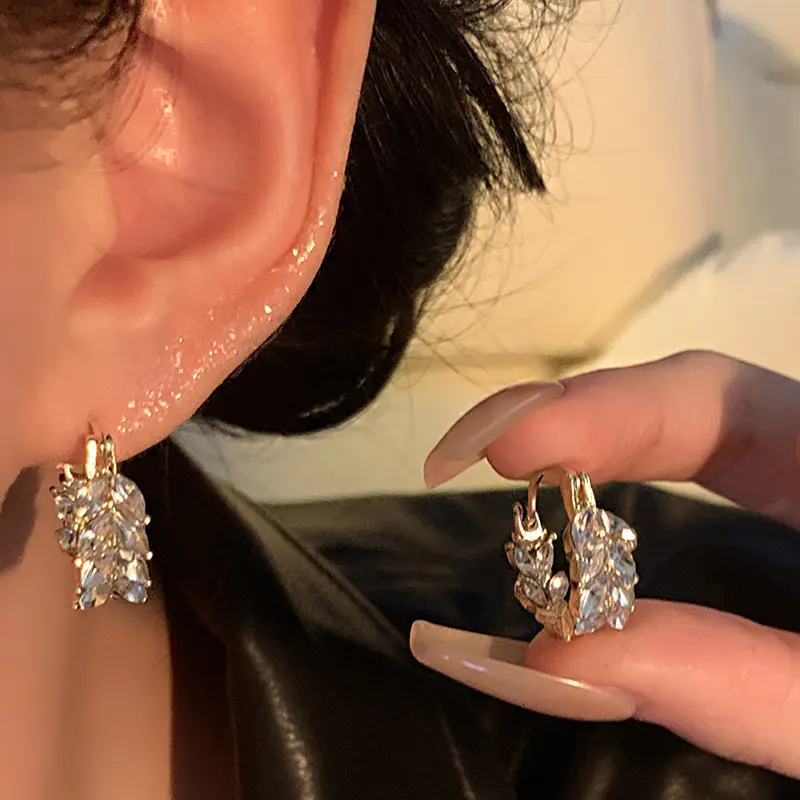 Sterling Silver Needle Wheat Earrings Women's Simple Niche Ear Clip High Sense Fashion Circle Earrings Ear Rings Wholesale