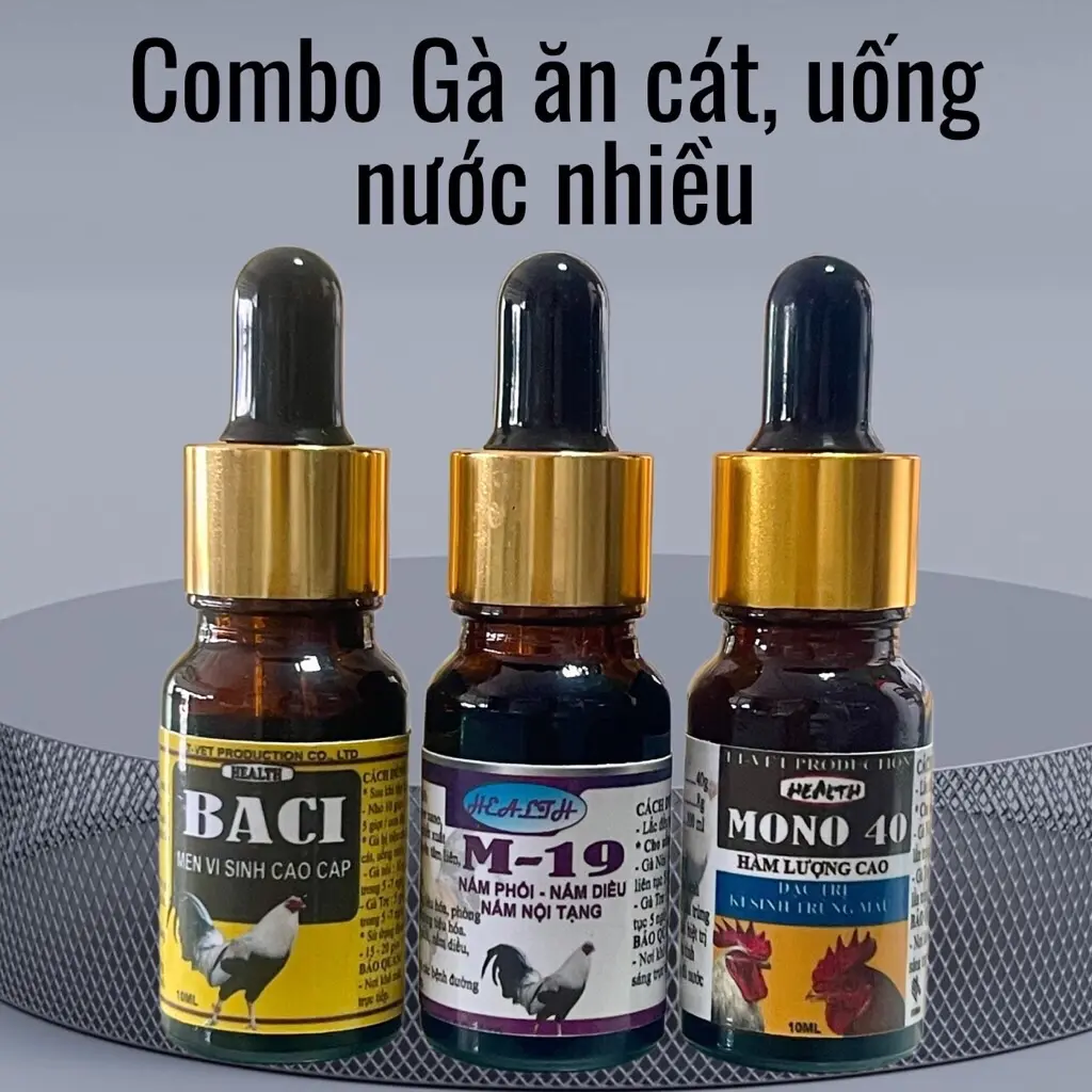 Trị Gà ăn cát - uống nước nhiều , Combo 3 chai.