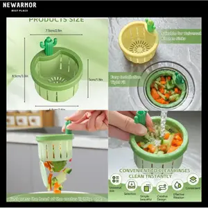 Saringan Wastafel Bak Cuci Piring Model Kaktus dengan Tombol Sink Filter Anti Mampet Serbaguna Penutup Pembuangan Air Dapur Praktis Mudah Dibersihkan