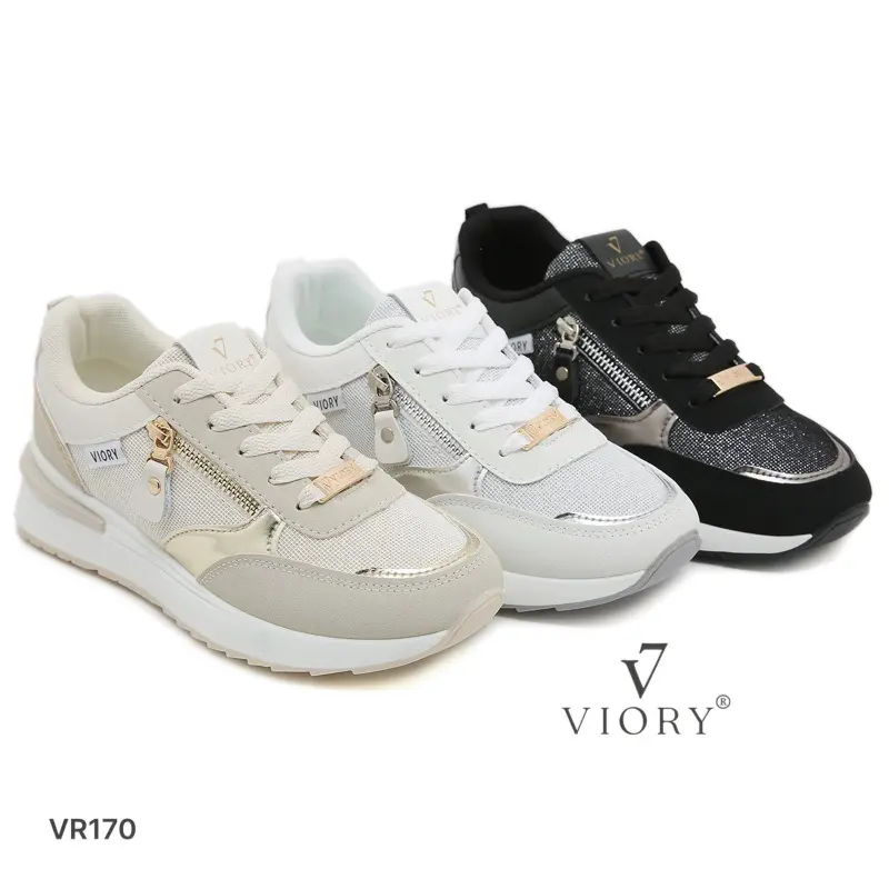 VIORY Sneakers Zipper Shoes #VR170 Casual Wanita