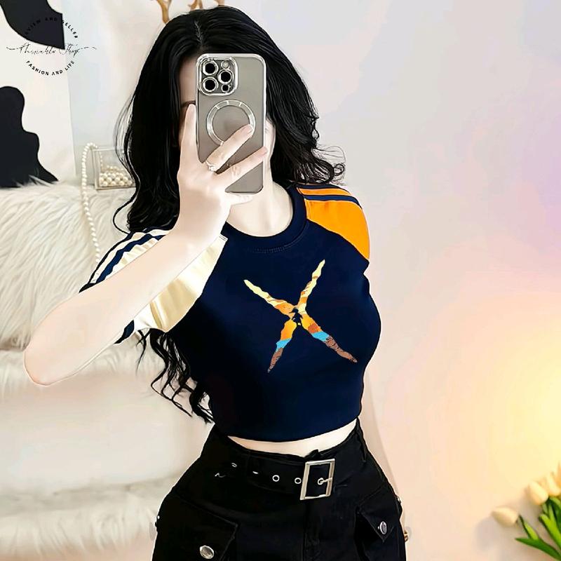 [Size S] Áo Thun Croptop Thun Borip Phối Viền Tay Raglan Form Basic Ôm Body In Hình Chữ X Luffy, Kích Cở Chỉ Có Size S, Áo Croptop Ôm Body Nữ Áo Kiểu Xinh Đẹp In Hình Độc Lạ Đi Biển Đang Hot 2025 Mặc Hè Mặc Nhà Mặc Đi Chơi Thoải Mái Có Bigsize Đến 65kg