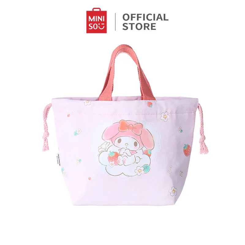 MINISO Sanrio Tas Makan Siang Lunch Bag Sanrio Characters Drawstring Bento Bag Kapasitas Besar Tahan Air Karakter 6