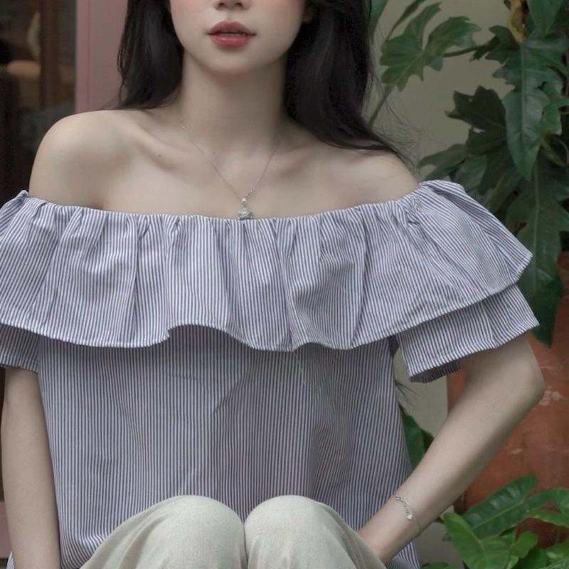 [SMOR ROOM] Áo trễ vai sọc kiểu nữ TVS