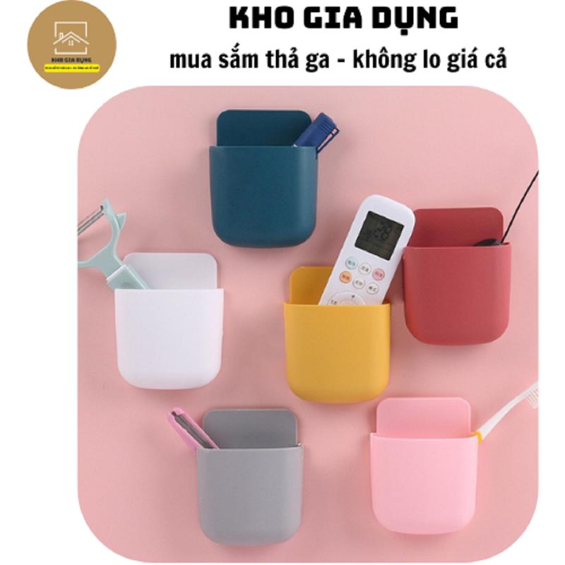 Khay Để Điện Thoại Dán Tường Có Lỗ Sạc , Giá Đỡ Điều Khiển Remote TV Gắn Bàn Làm Việc Siêu Tiện Lợi 88246