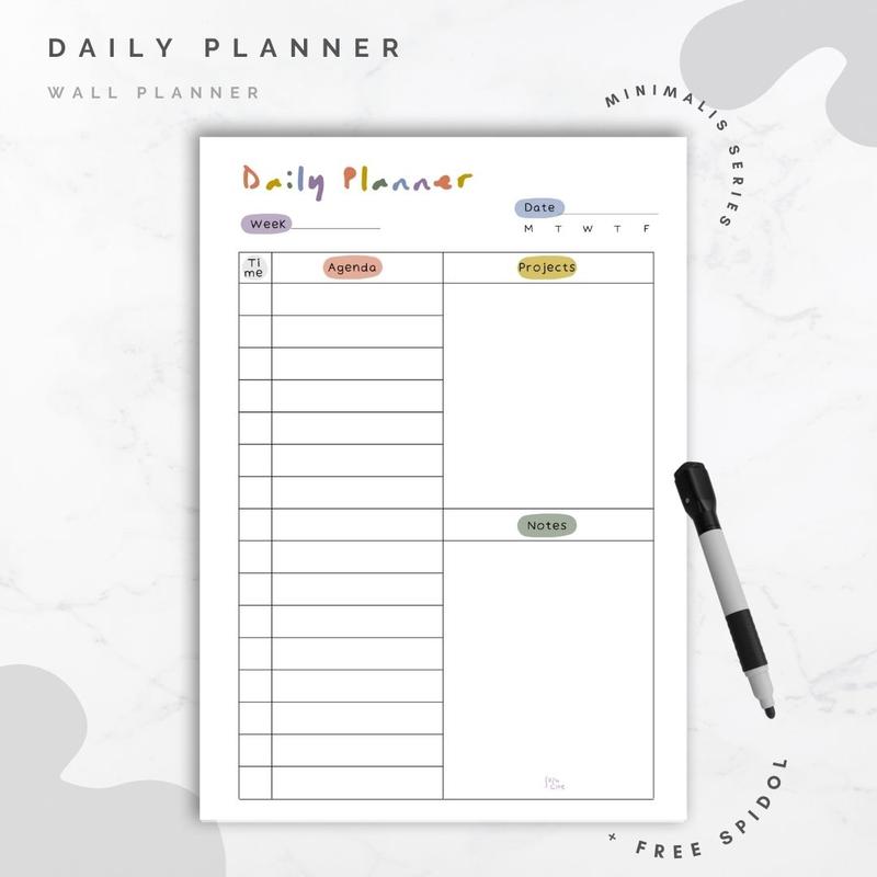 Wall Planner Solucine - Minimalis Series - Yearly Planner / Monthly Planner / Weekly Planner / Daily Planner / Meal Planner / Habit Tracker / Study Planner / To do List / Shopping List 4