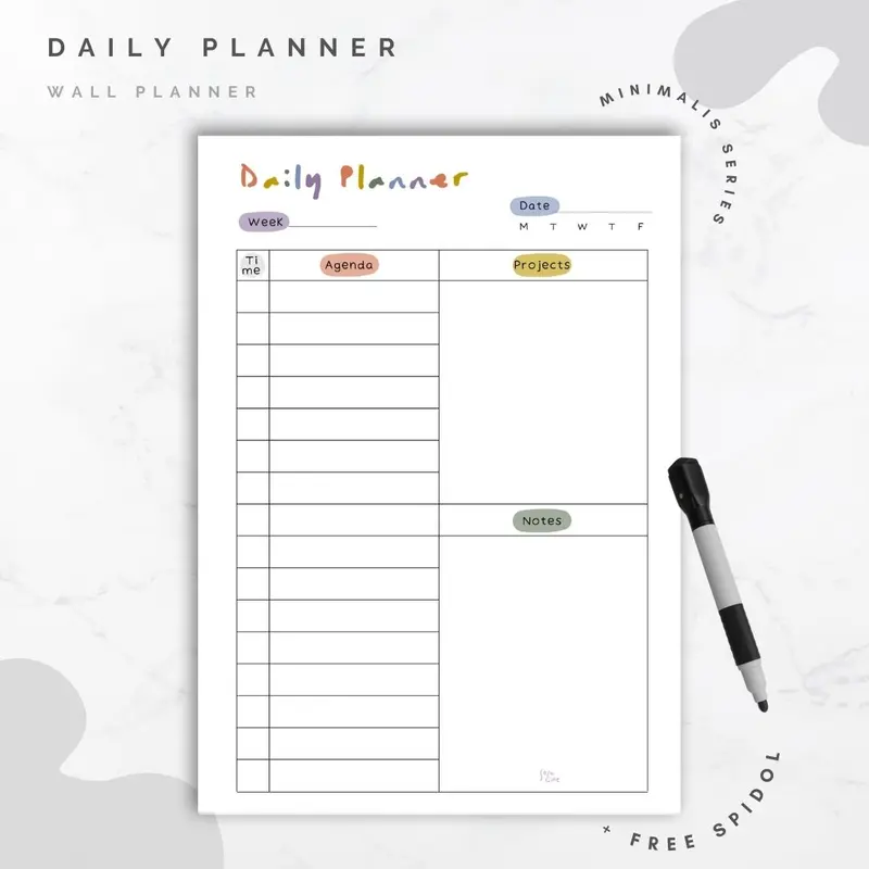 Wall Planner Solucine - Minimalis Series - Yearly Planner / Monthly Planner / Weekly Planner / Daily Planner / Meal Planner / Habit Tracker / Study Planner / To do List / Shopping List 4