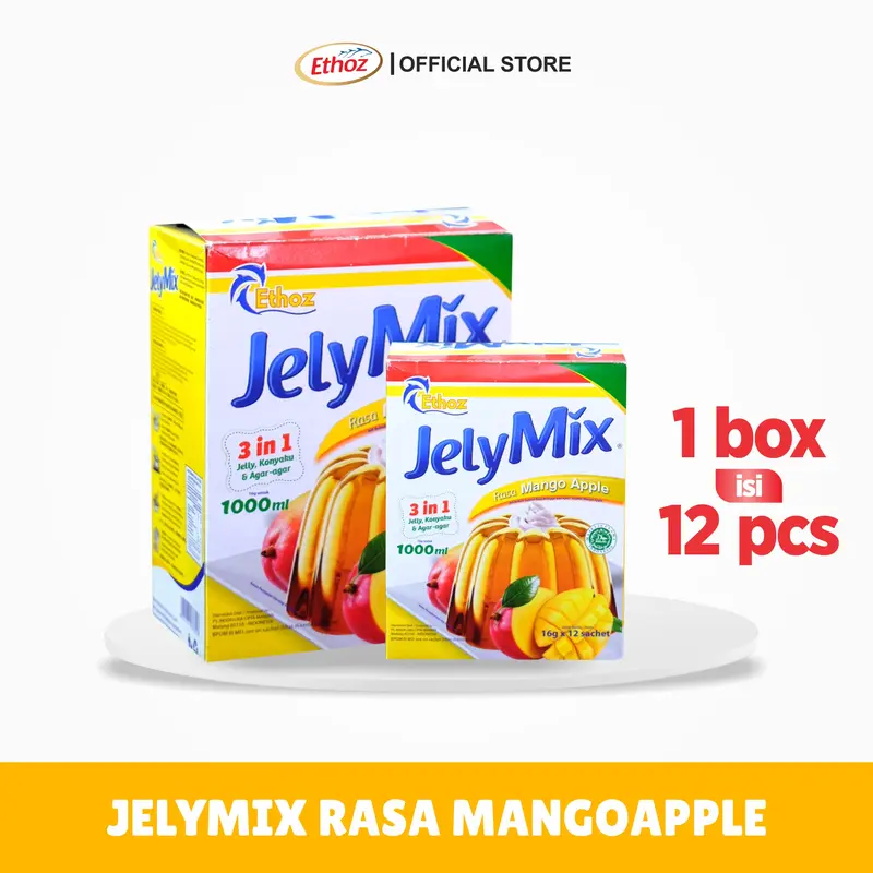 ETHOZ JelyMix 3in1 Jelly powder / tepung Jeli Agar Konyaku bubuk 1000 ml x 12 pcs 4