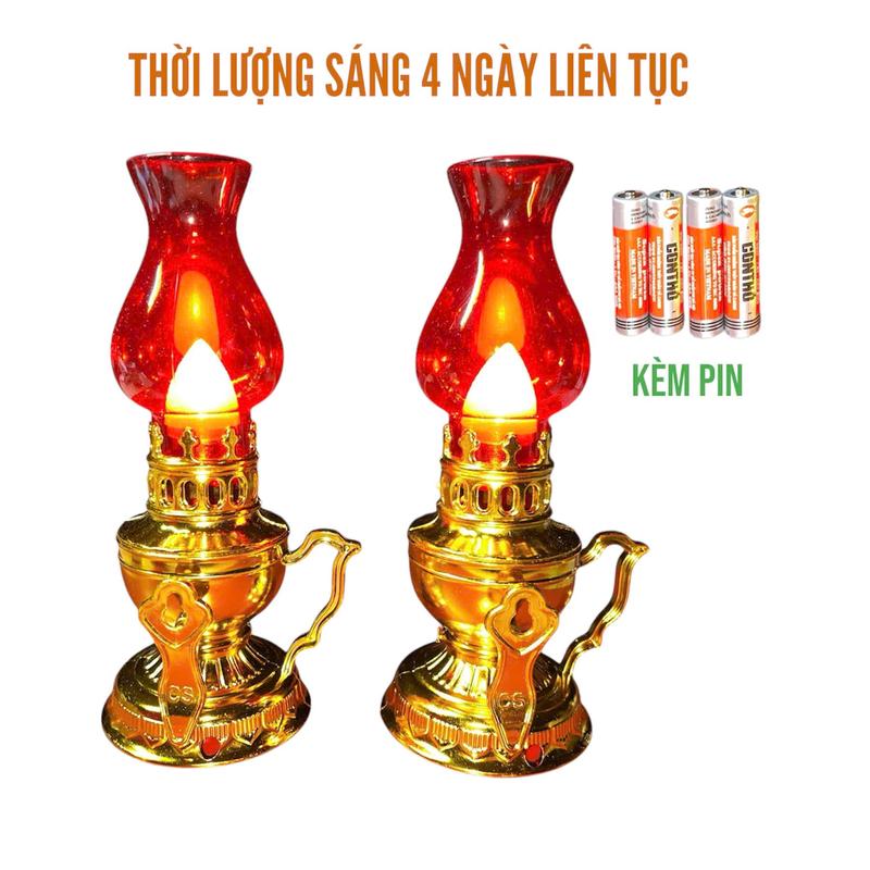 Có Pin Kèm Theo Đèn Thờ Cúng Gia Tiên Vĩnh Cửu Kiểu Đèn Dầu Dùng Pin Bóng Led Decor Dercor Phòng Đèn Để Bàn Thờ Đèn Thờ Phật Đèn Để Ông Địa