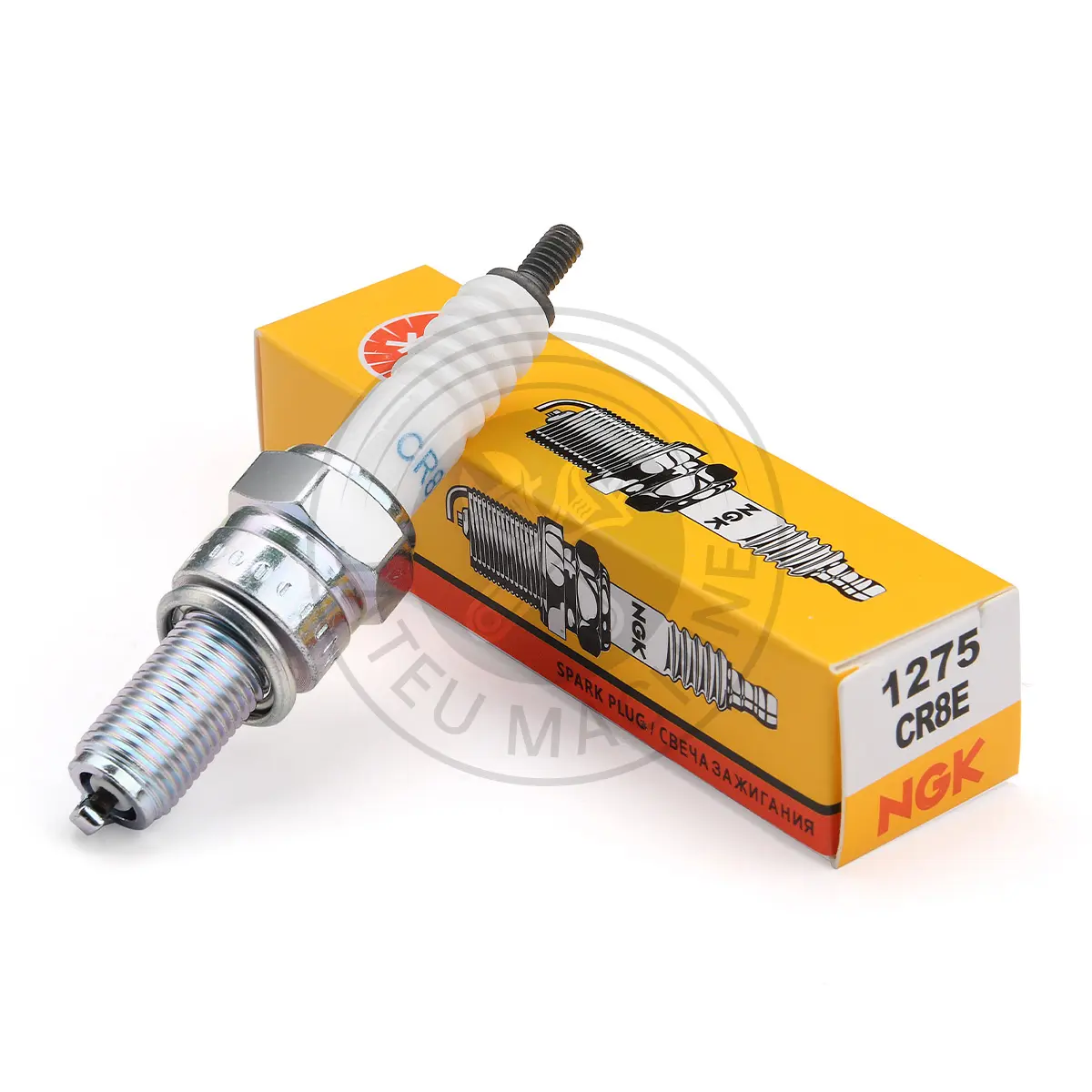 หัวเทียน NGK CR8E (10หัว/1กล่อง) สำหรับเครื่องเบนซินและมอเตอร์ไซค์ 4 จังหวะ เช่น เหมาะสำหรับ Wave100, FINO, MIO คุณภาพสูง SPARKPLUG มอเตอร์ไซค์ คุณภาพสูง Motorcycle Sparkplug