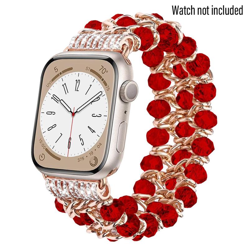 Shiny Bead Replacement Band, Faux Pearl Decor Watch Band, Watch Band for Apple Watch, Wearable Accessories for Apple Watch Ultra Series SE 9 8 7 6 5 4 3 2 1 8