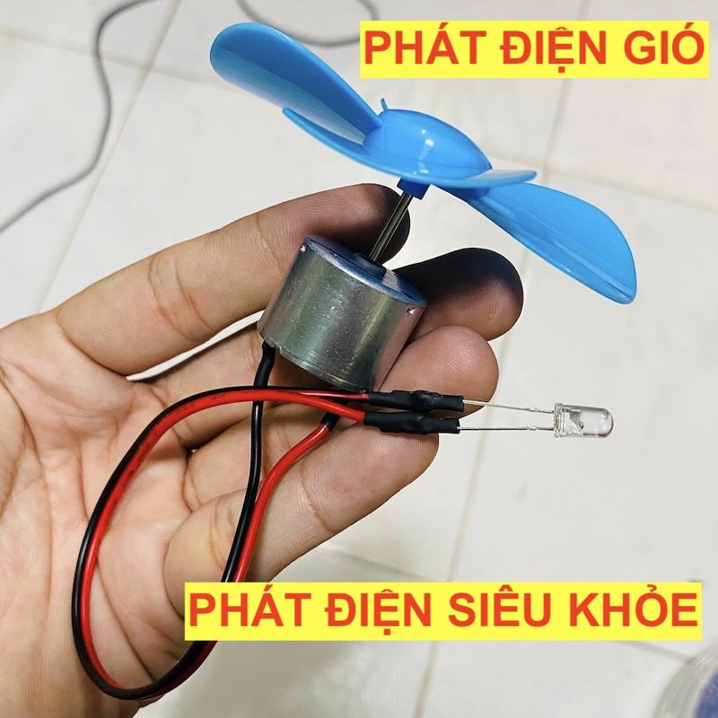 Motor phát điện siêu khỏe 310 - bộ phát điện gió LED 7 màu thí nghiêm học tập LED diều