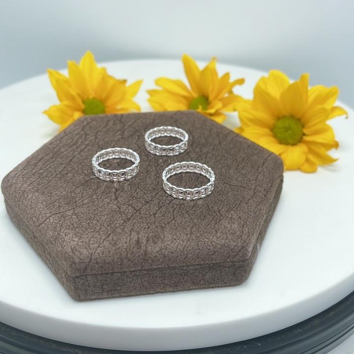 Phụ kiện: nhẫn nữ kim tiền cắt máy 9D trang sức bạc nguyên chất N017 4