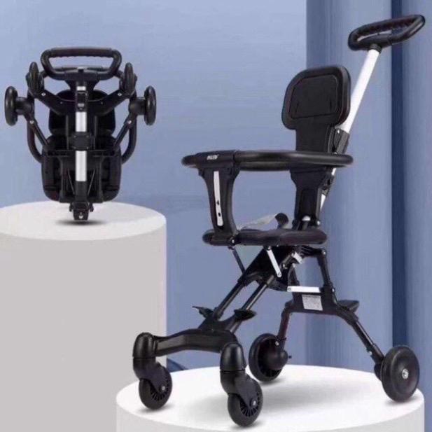  Xe đẩy đi bộ gấp gọn 2 chiều du lịch  520 cho bé yêu có đệm lót   Đen  Voi dayem xe  gấp 