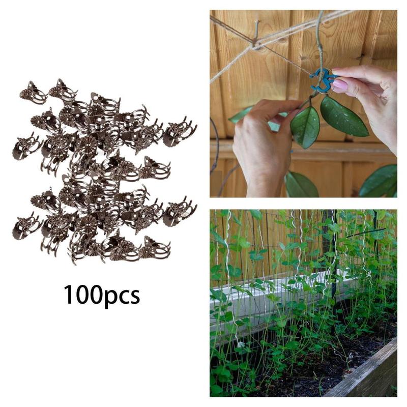 100x Plant Support Clips Gardening Tool Plant Climbing Fixing Clip for Climbing Plants Cucumbers Loofahs Outdoor Grape Vine 3