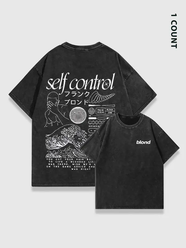 Men's Letter & Graphic Print Short Sleeve Tee, Regular Fit Casual Street Round Neck T-shirt for Daily Wear, Men's Top for All Seasons, Cotton 0