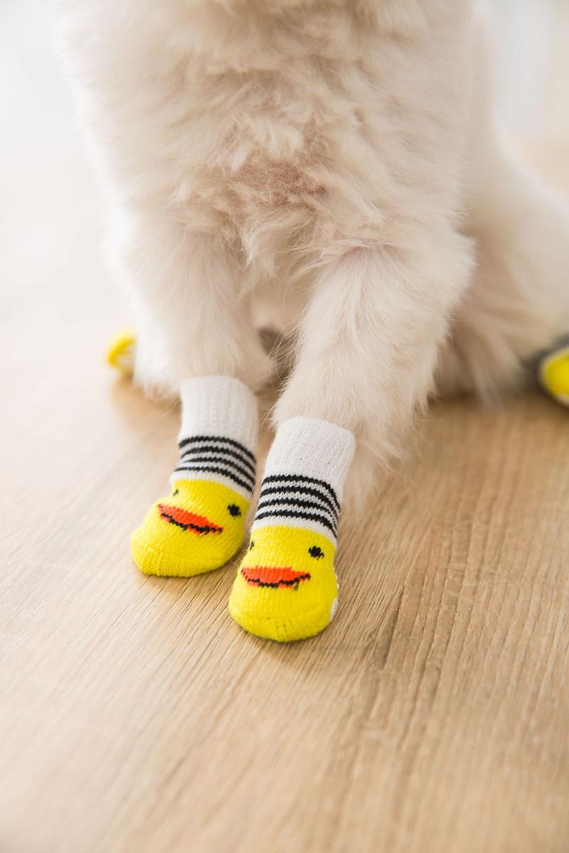 Product Introduction of 4Pcs Cute Pet Dog Socks with Print Anti-Slip Cats Puppy Shoes Paw Protector Products for Small Breeds Spitz York Dogs Chihuahua 12