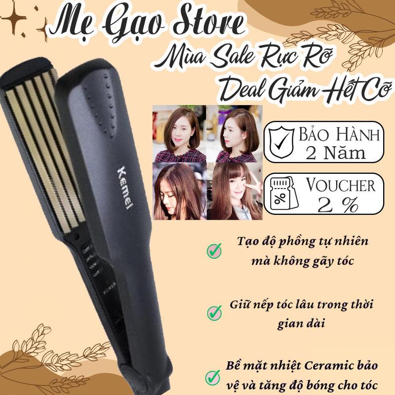 [Lỗi 1 Đổi 1] Máy Dập Xù Tóc KEMEI 332, Chức năng dập xù, bấm xù , bấm mè tạo kiểu tóc làm phồng chân tóc bản to Máy Ép Tóc