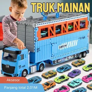 "Mainan Konstruksi Die-Cast Alloy Keren: Truk Molen, Ekskavator, Buldoser, Derek, Dump Truck, Road Roller - Mobil Remote Control Inertia Ber efek Suara & Cahaya untuk Anak Laki-Laki - Hadiah Pendidikan Yang Menarik"