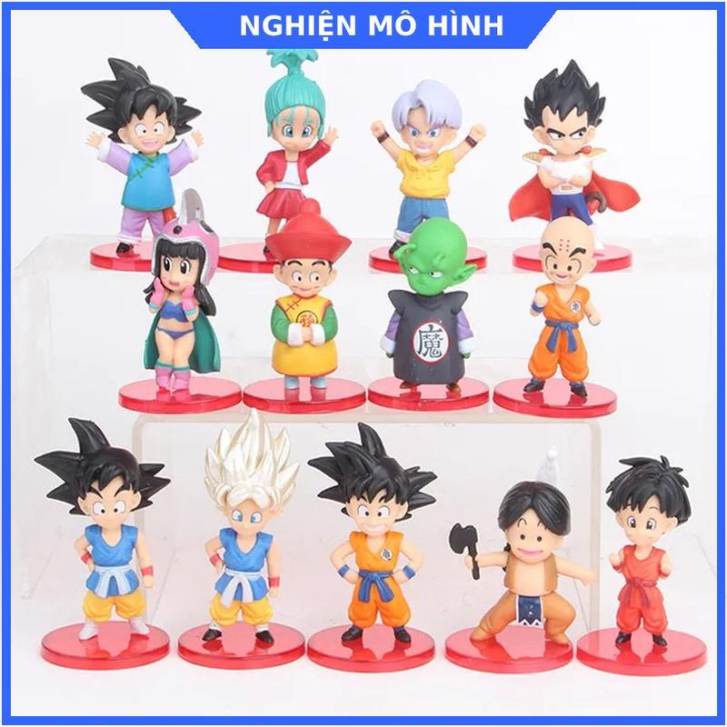 Mô hình 13 nhân vật Dragon Ball 7 Viên Ngọc Rồng Son Goku Gohan Trunk Krillin Chichi Dende Bulma Vegeta SuperSaiyan Toy Đồ Chơi Voi