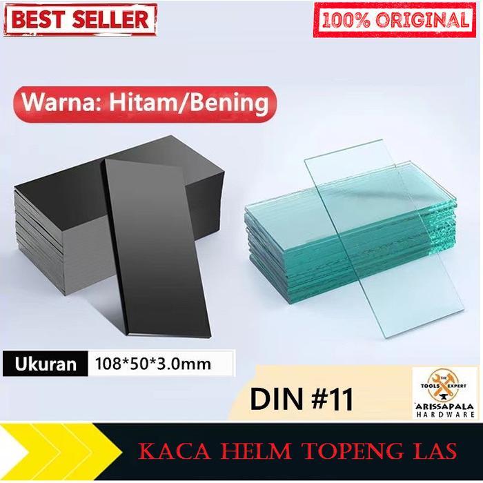 Kaca Kedok Las DIN11 Hitam Bening Kaca Las Kaca Helm Las Topeng Las ...