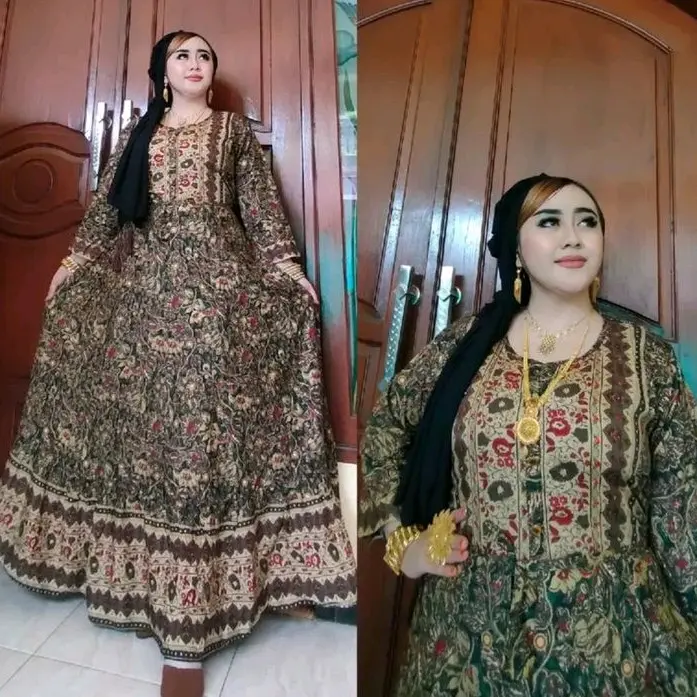 gamis hindi bunga azizah