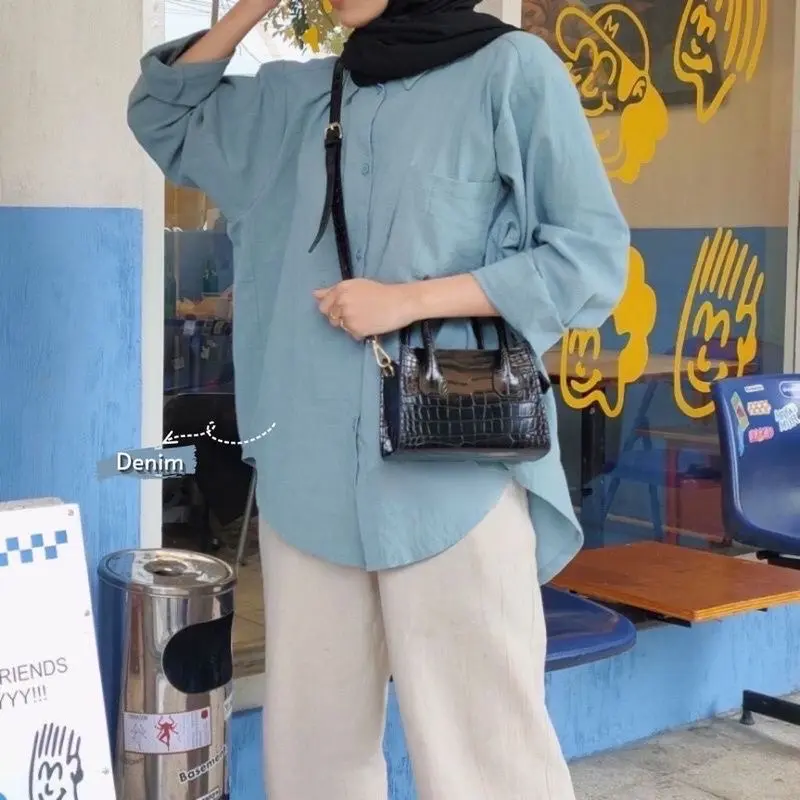 Kemeja Linen Oversize Premium - Olivia Kemeja Basic Polos Oversized Shirt Linen Baju Panjang Wanita viral