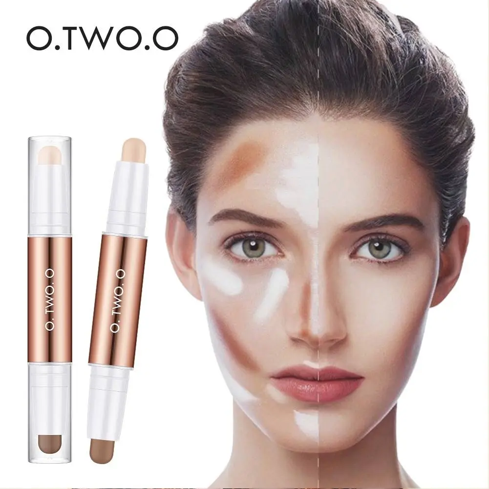 O.TWO.O 2 Head Highlighter&Contour Stick Highlight Concealer Foundation Stick Makeup