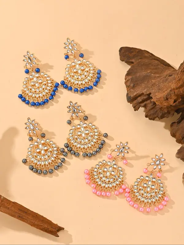 Fashion Faux Pearl & Rhinestone Decorated Earrings, Elegant Jewelry for Party, Daily Clothing Decor, Trendy All-match & Exquisite Jewelry for Birthday Gift 2