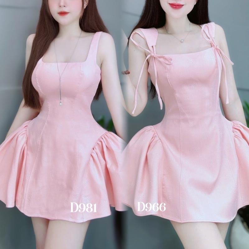  D981 và D966 trong phân loại  ĐẦM XOÈ 2 DÂY DÁNG “NGẮN” DỄ THƯƠNG VẢI IN VÂN HOA  SANG SỊN nữ  freesize D981 form rộng hơn D966  