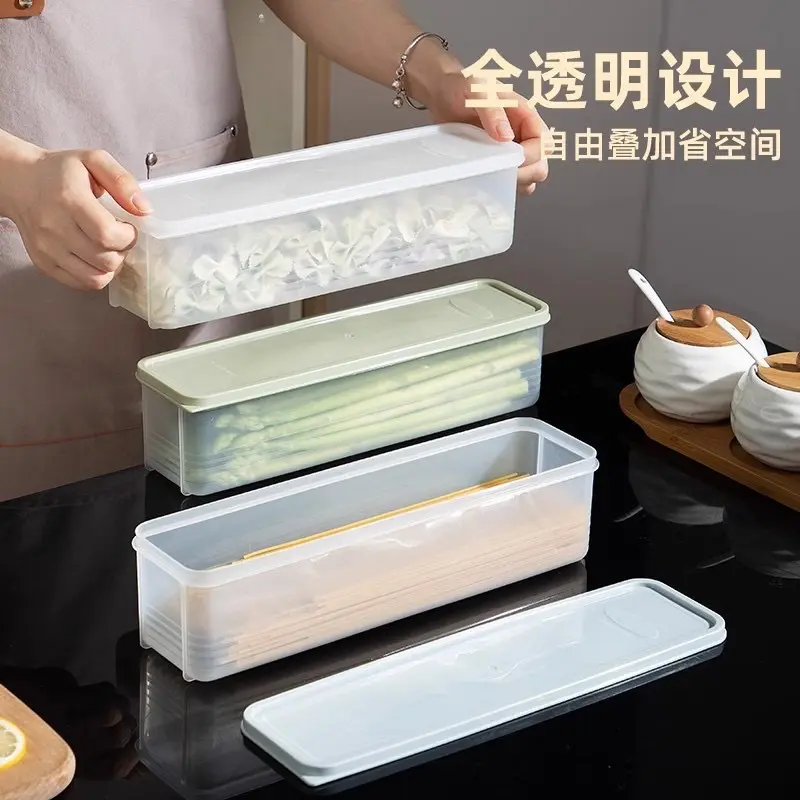 Hộp Bảo Quản Mì, Hình Chữ Nhật, Hộp Giòn Kín Cấp Thực Phẩm, Có Nắp, Thích Hợp Cho Tủ Lạnh Và Nhà Bếp, Hộp Đa Giêng, Hộp Mì, Hình Chữ Nhật