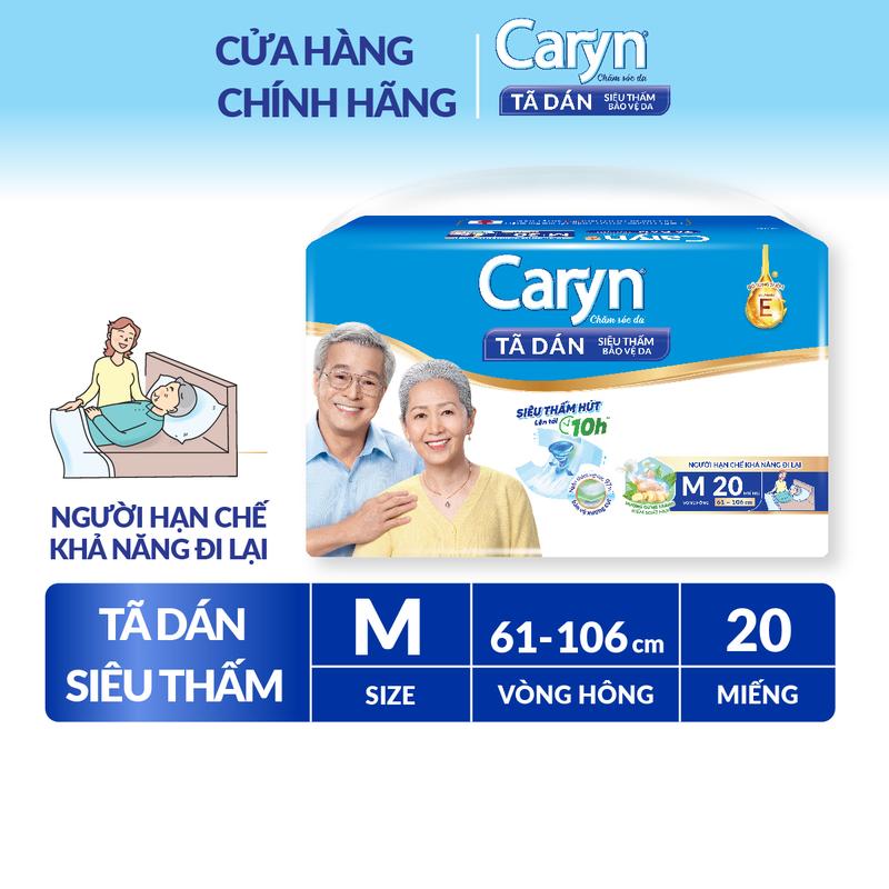 Caryn Tã dán M20/L20/XL20 Siêu thấm dành cho người hạn chế khả năng đi lại và phụ nữ sau sinh