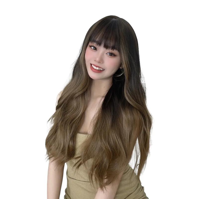Tóc Giả Mỹ Nhi Nguyên Đầu Nữ mn09 Ombre Vàng Nâu Wig