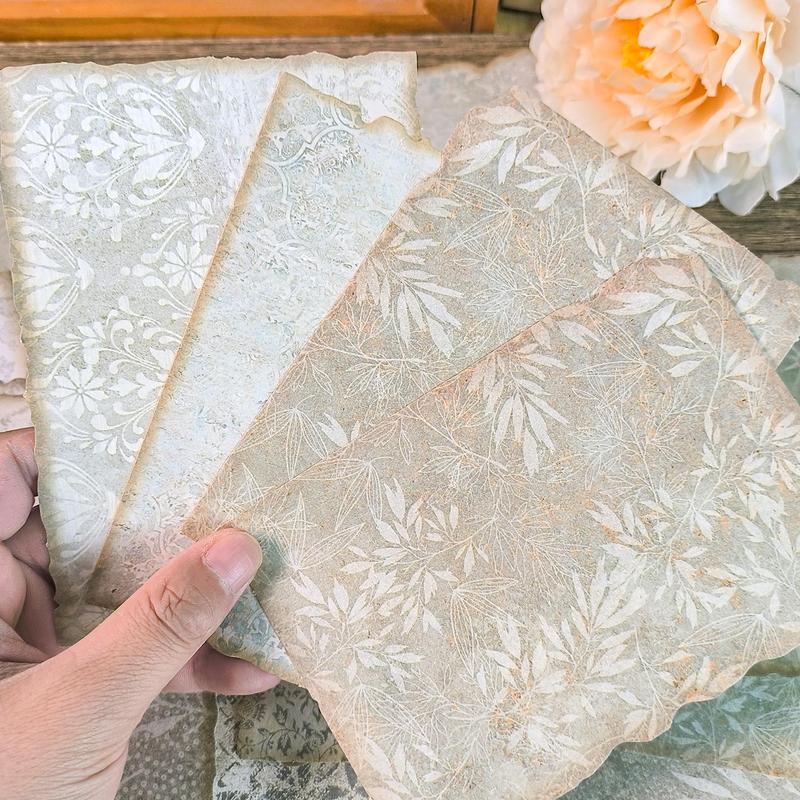 Vintage Floral Embossed Material Paper, 30 Sheets/pack Scrapbooking & Journal Making Paper, Decorative Paper for DIY Craft 4