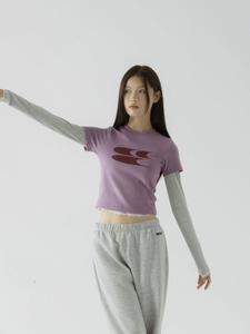 CryingCenter 24SS American Fitted Cropped Y2K Casual Stretch Cotton T-Shirt
