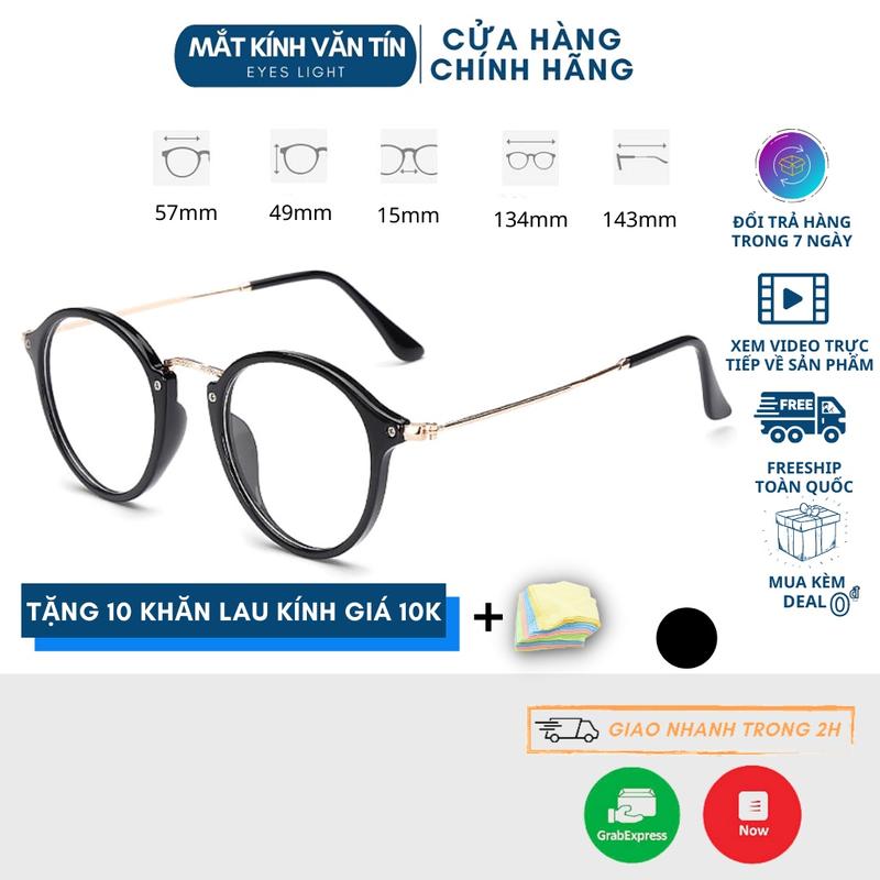 Mắt Kính T547 gọng tròn nữ thiết kế chất liệu nhựa dẻo không độ chống ánh sáng xanh Kính Mắt