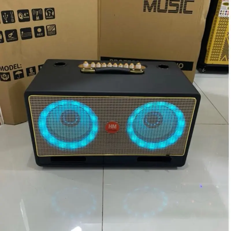 Loa xách tay 2 bass 20-6 đường tiếng có đèn nháy theo nhạc K18 Echo Delay Reverb 6