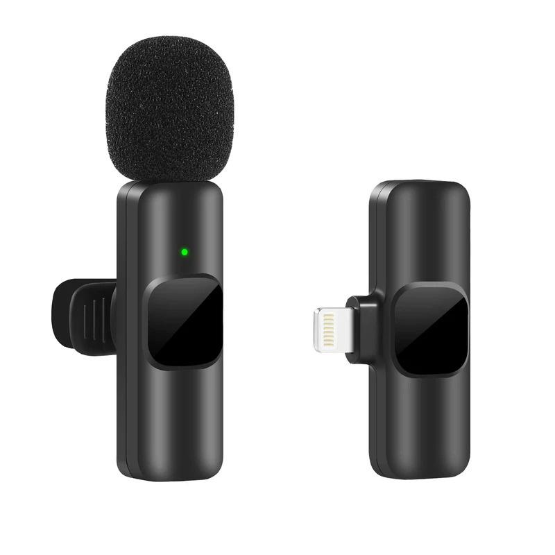 Mikrofon Lavalier Tanpa Wayar, Ketibaan Baru, Mudah Alih, Sesuai untuk Rakaman Audio dan Video, Mikrofon Mini, Serasi dengan iPhone dan Android, Sesuai untuk Siaran Langsung dan Permainan, Mikrofon Telefon Mic Microphone Wireless 5