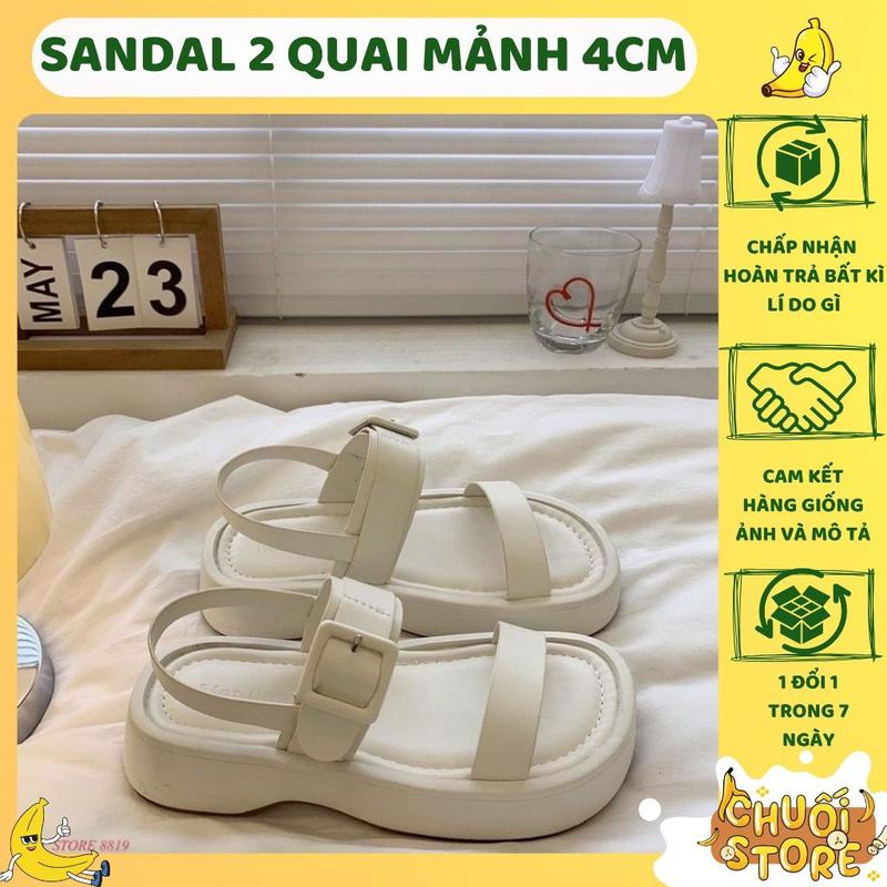 CHUẨN HÀNG+SẴN Giày sandal - Dép sandal nữ hai quai mảnh chất liệu cao su kiểu ulzzang cá tính đơn giản đi học đi chơi