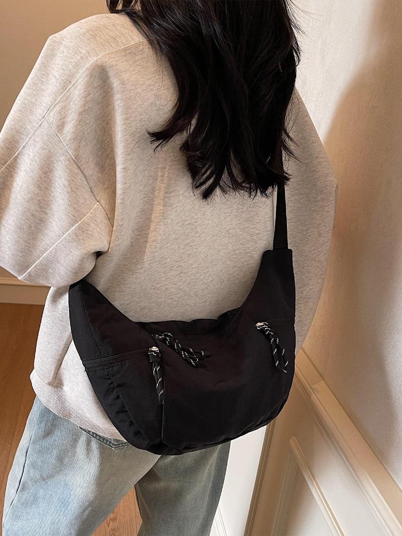 Product Introduction of Women's Solid Color Shoulder Bag, Fashionable Lightweight Large Capacity Crossbody Bag for Daily Used, Casual Trendy Versatile High-quality Daily Commuting Bag 5