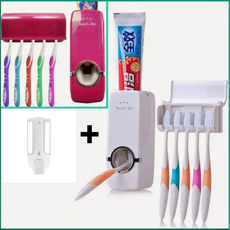 PKM00 PAKET Touch Me Dispenser Odol Tempat Sikat Gigi + Dispenser Sabun Cair Single 2